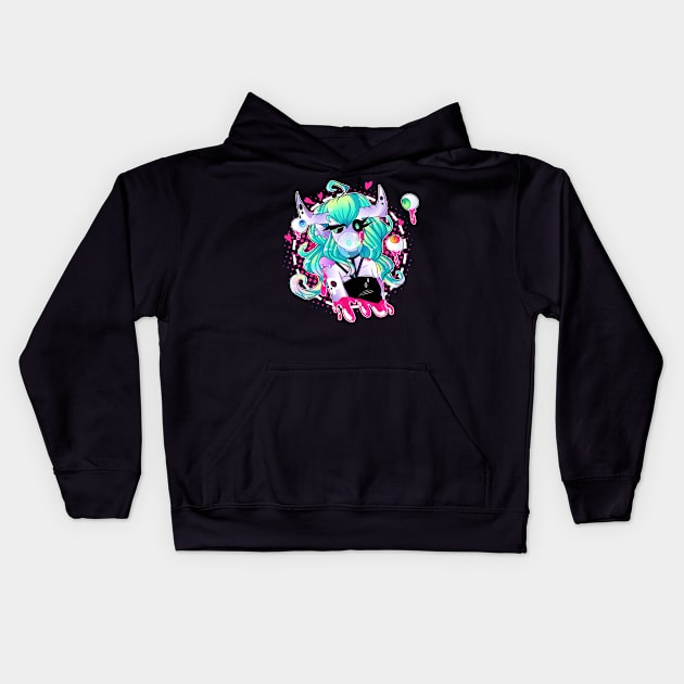 Eye pop bubblegum Kids Hoodie by Yukipyro